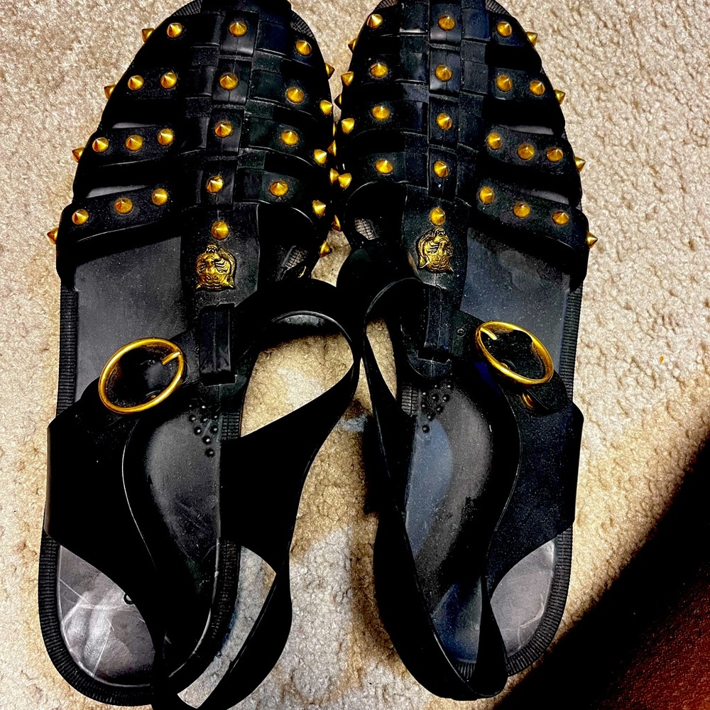 Gucci Tiger Men's Jelly Gladiator Sandals Shoes Studded Size 11 Authenticated - Picture 2 of 12